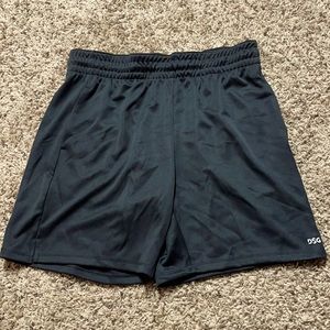 Athletic soccer or basketball black shorts.